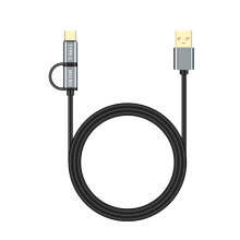 Typ-C till Micro USB-datakabel guldpläterad 1 m