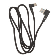 USB-C Rätvinklig Kabel Flätad Svart 1m