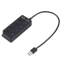 Concentrador USB 3.0 de 4 puertos negro