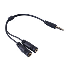 Kabel przejściowy stereo 3,5 mm męski na żeński czarny