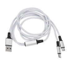 Cábla luchtaithe USB níolón fite fuaite 2-in-1