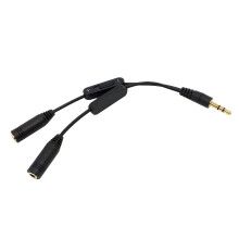 3,5 mm hoofdtelefoon splitter adapter verguld 1-naar-2