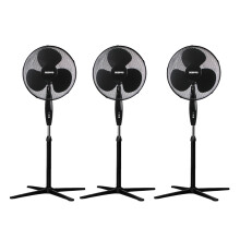 GEEPAS 16 Inch Pedestal Fan Standing Oscillating 3 Speed 45W Home Office Cooling Pack of 3