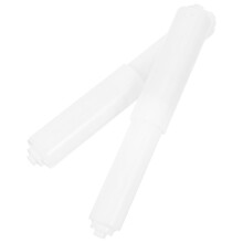 Plastic Tissue Holder Rod with Hinge Bracket White 2 Pcs