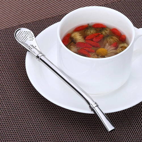 Edelstahl-Yerba-Mate-Strohhalm mit Filterlöffel