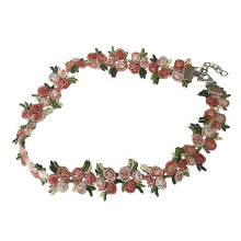 Collar gargantilla de flores para mujer con colgante de cadena para clavícula
