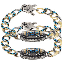 Pulseras de turquesa estilo tibetano (2 unidades)