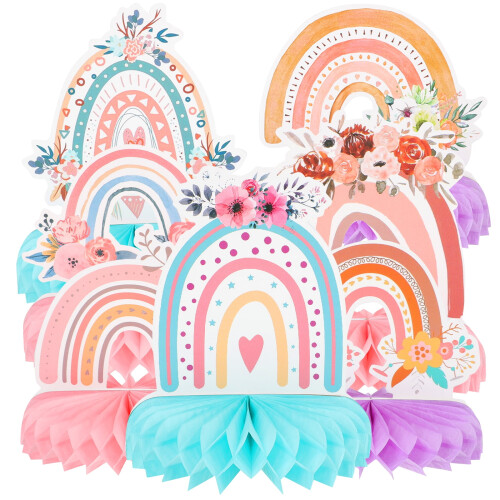Ease Rainbow Honeycomb-bordpynt til borddekorationer (70 tegn)
