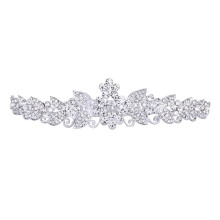 Fascia per capelli da sposa con fiori, tiara, cerchietto per capelli (argento)