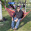 Double Camping Hammock Rainbow Striped Canvas 1 Set 3