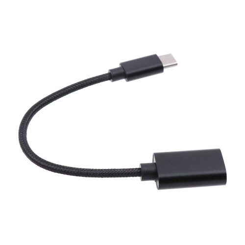 Type-C hann til USB hunn forlengerkabel svart