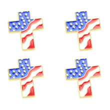 Juego de broches con la bandera estadounidense (4 piezas)