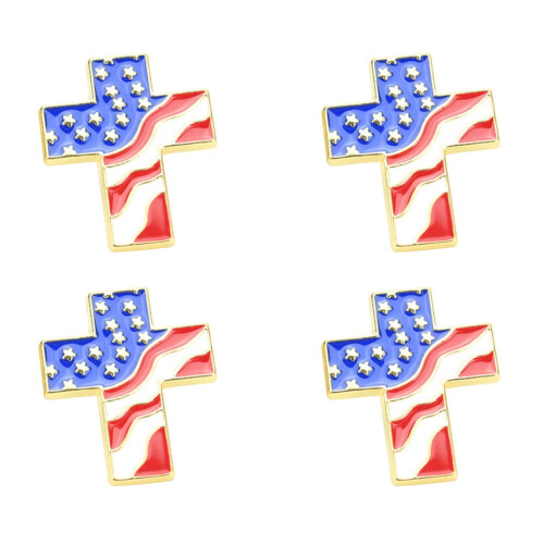 Amerikansk flag brochesæt 4 dele