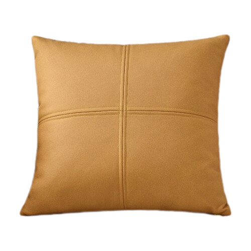 Coussin décoratif en polyester jaune 45 x 45 cm 1