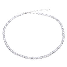Rhinestone CZ choker necklace stretch clavicle chain