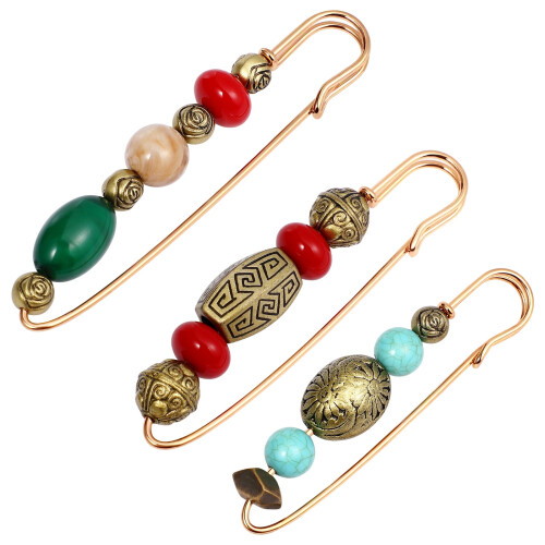 Ensemble de broches vintage en alliage, 3 pièces