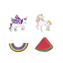 Conjunto de broches de dibujos animados de arcoíris para bolsos y sombreros (4 piezas)