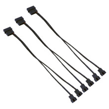 Ventilatorverlengkabel 4-pins naar 3/4-pins PWM zwart 3-pack