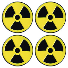 Set di 4 spille con simbolo di attenuazione delle radiazioni