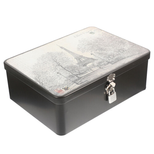 Ease Cookie Tin Box Lock Piggy Bank Αναμνηστικό Κλειδί Κοσμήματα Αποθήκευση Χρημάτων