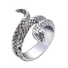 Anillo abierto con forma de serpiente, joyería vintage punk gótica