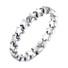 Bague pentagramme plaquée argent pour femme, taille 7