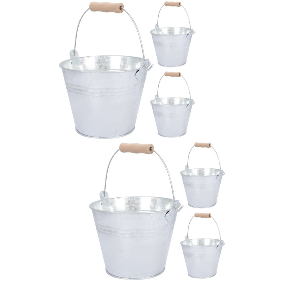 Eease Iron Storage Bucket With Handle 6 Pcs 9107258551672