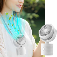 Mini ventilateur USB portable à suspendre autour du cou, blanc