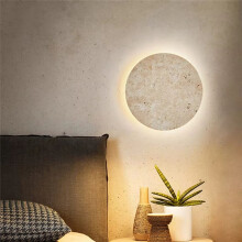 Applique Murale LED en Travertin Jaune, Pierre Naturelle, pour Couloir, Chambre à Coucher, Chevet, Allée, Escalier, Décoration D'Intérieur, 23 cm