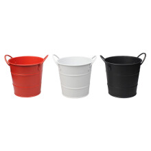Conjunto de 3 recipientes pretos para velas em formato de tambor.