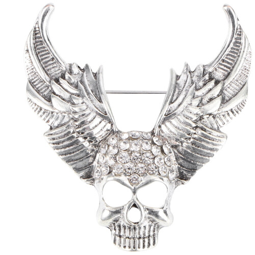 Broche de calavera de Halloween estilo retro, pieza única