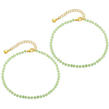 Conjunto de joyas de verano de 2 piezas: pulsera de cuentas de piedra de cristal