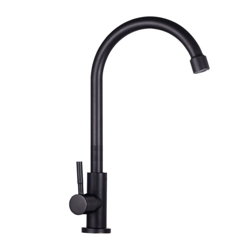 Black Single-Handle Kitchen Faucet with Rotatable Sprayer
