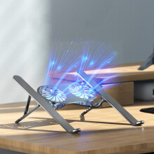 Suport pliabil inteligent pentru laptop cu 2 ventilatoare, 15,6 inci