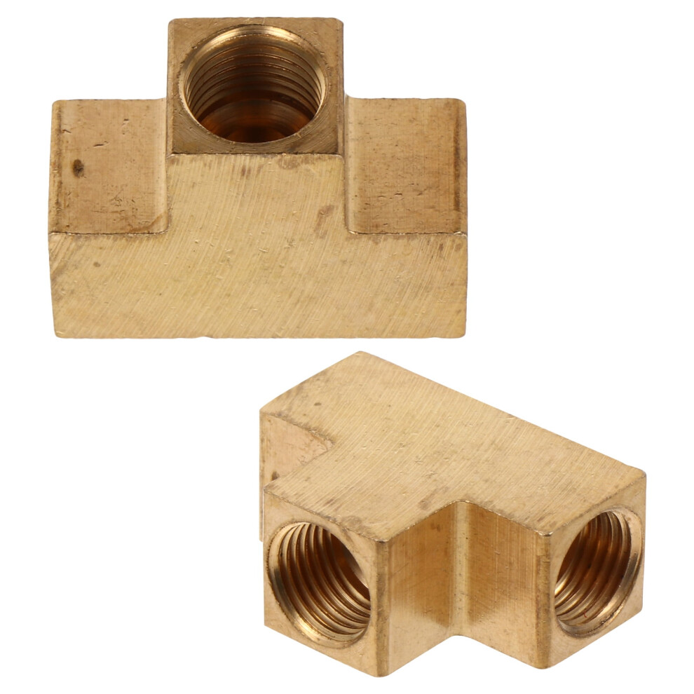 Copper Tee Connector Brass Home Tube Fitting 2 Pcs 9107258568380