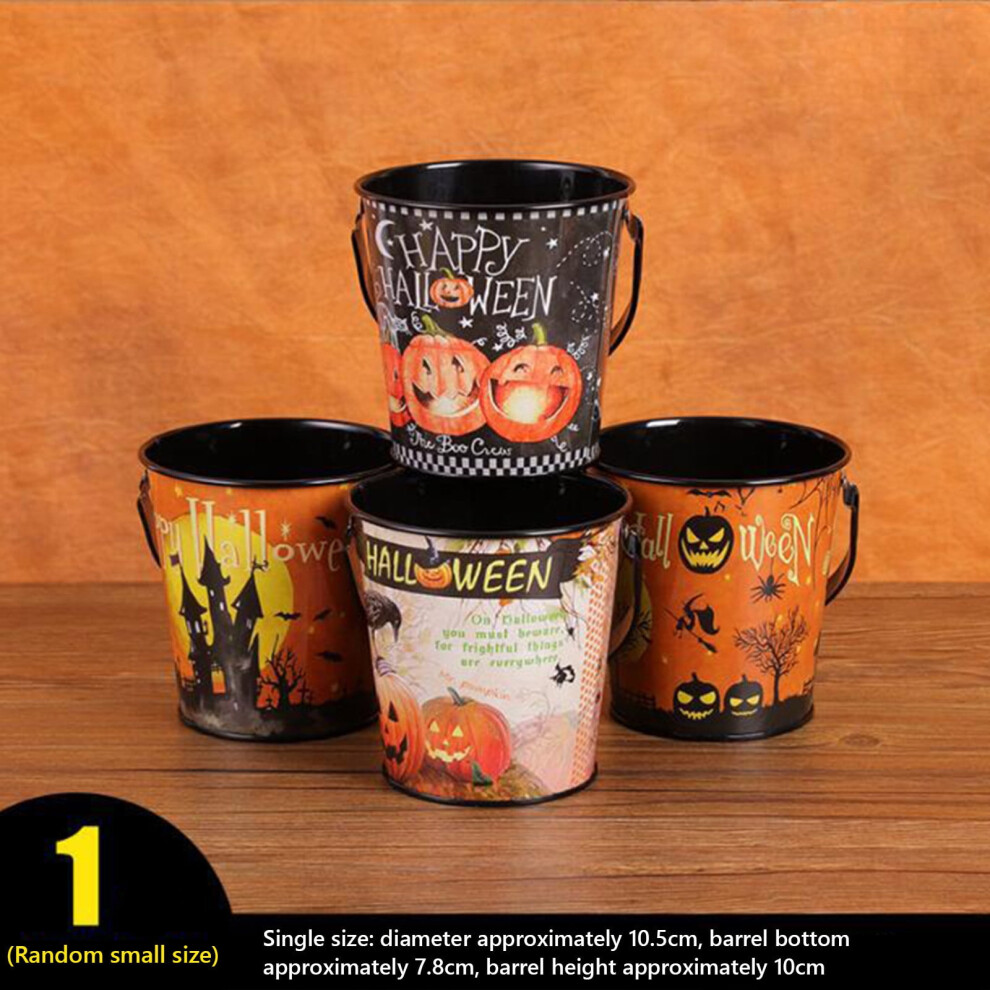 Kayannuo Halloween Candy Bucket Iron Pumpkin Pail 1Pc 9107258555106