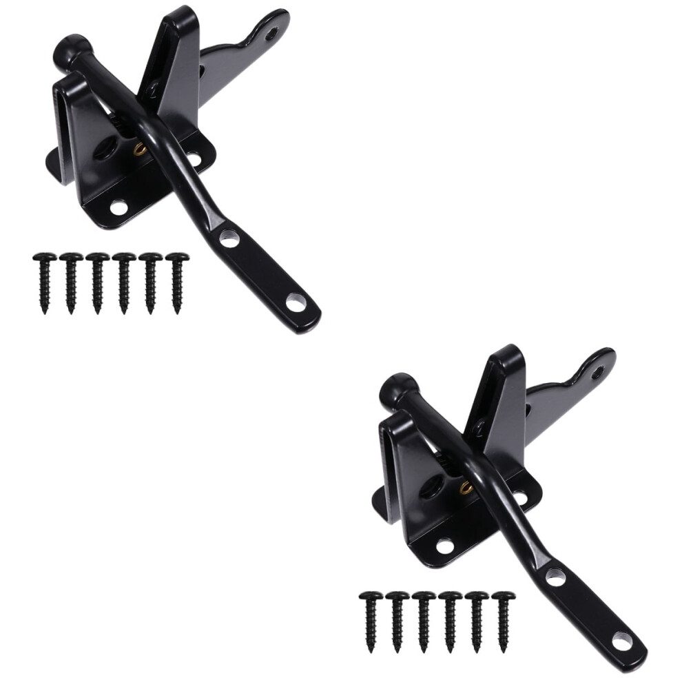 Fence Gate Latch Carbon Steel 2 Pcs 9107258553614