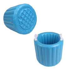 Seau à glace gonflable d'extérieur en PVC bleu pliable