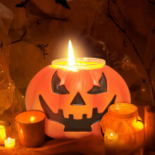 Ensemble de bougeoirs d'Halloween RnemiTe-amo, bougeoir citrouille fantôme, lampe de bureau, décoration en résine.