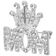 Broche para mamá con diamantes de imitación y cristal (1 pieza)