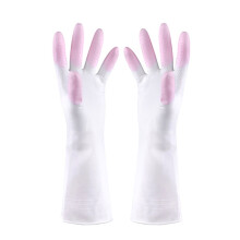 Rubber Cleaning Gloves Reusable Waterproof Size M Pink