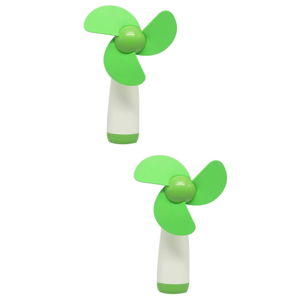Eease Mini Handheld Fan Battery Powered 2 Pcs Green 9107258560834