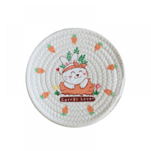 Paasplacemat met warmte-isolatie, geweven van hennep en polyester, konijn
