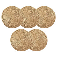 Sets de table ronds en paille tressée et rotin naturel, 30 cm (11,8 pouces), lot de