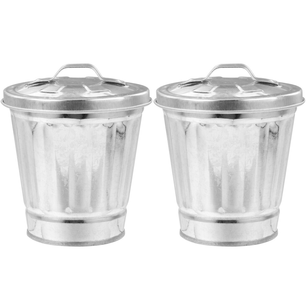 Eease Mini Galvanized Compost Bucket With Lid 2 Pcs 9107258553225