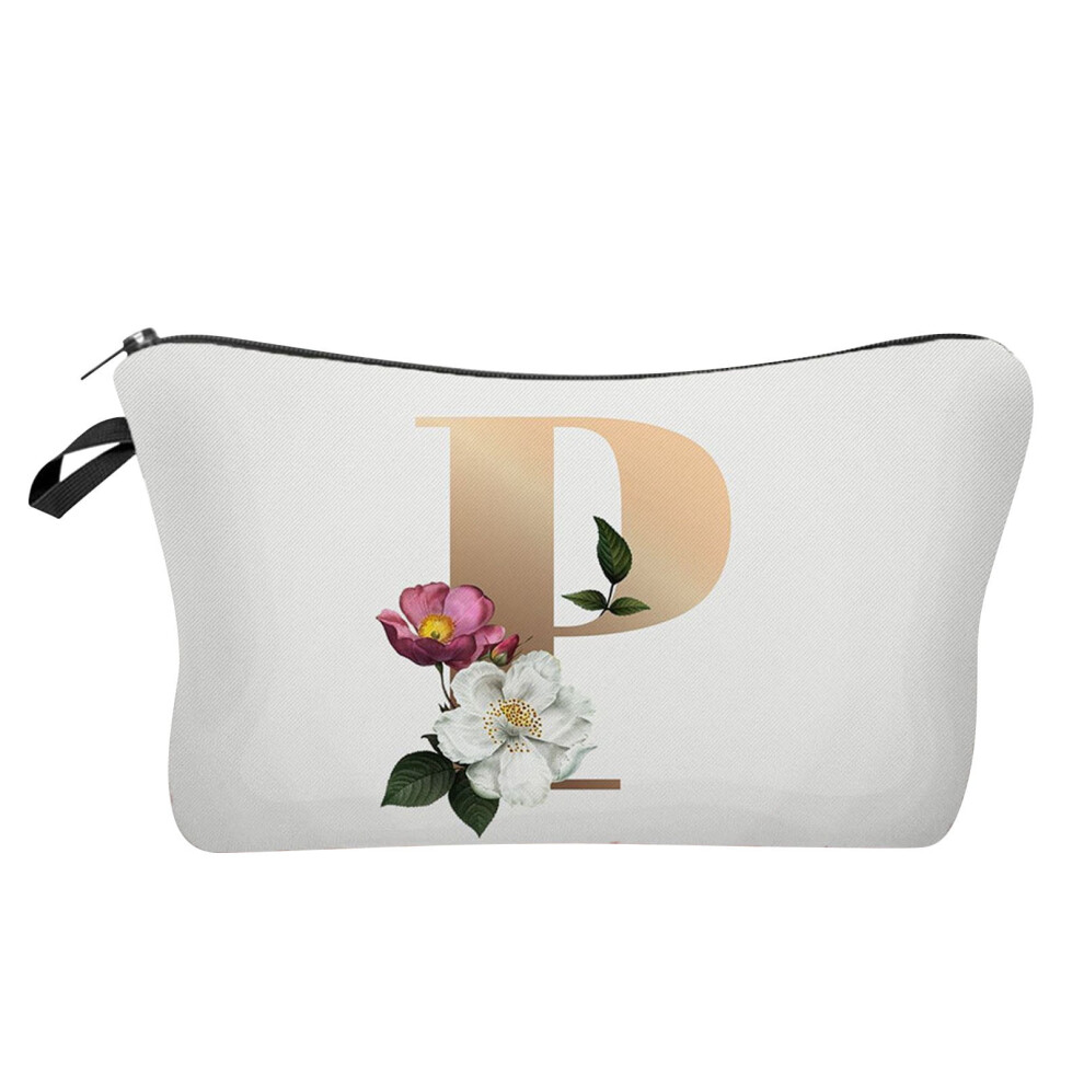 Penkiiy personalized cosmetic bag for women, gold digital
