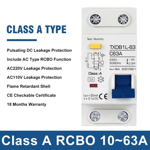 MCB RCCB RCD Type A/AC RCBO DPNL Aardlekschakelaar 2