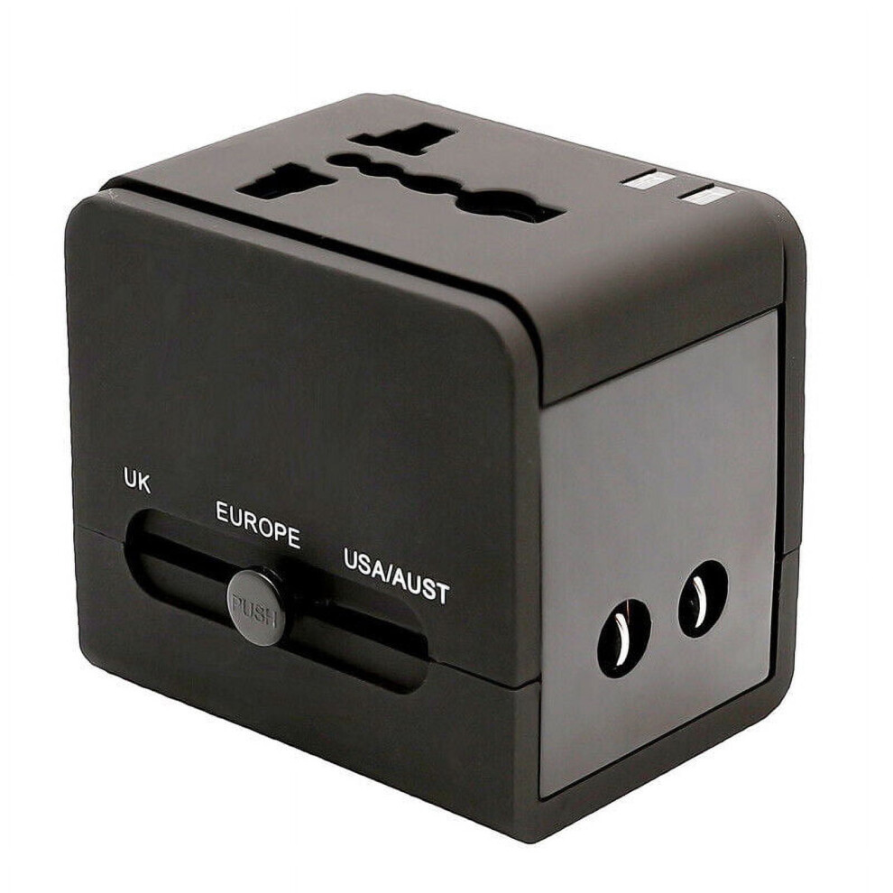 World Travel Plug Adapter With Dual Usb Ports Light 9107258548078