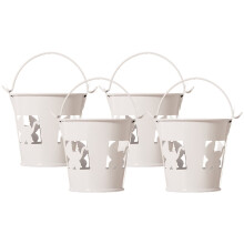 Mini förvaringshink i plåt med handtag, 4 st