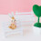 Banc de jardin double miniature en bois blanc, paysage 6